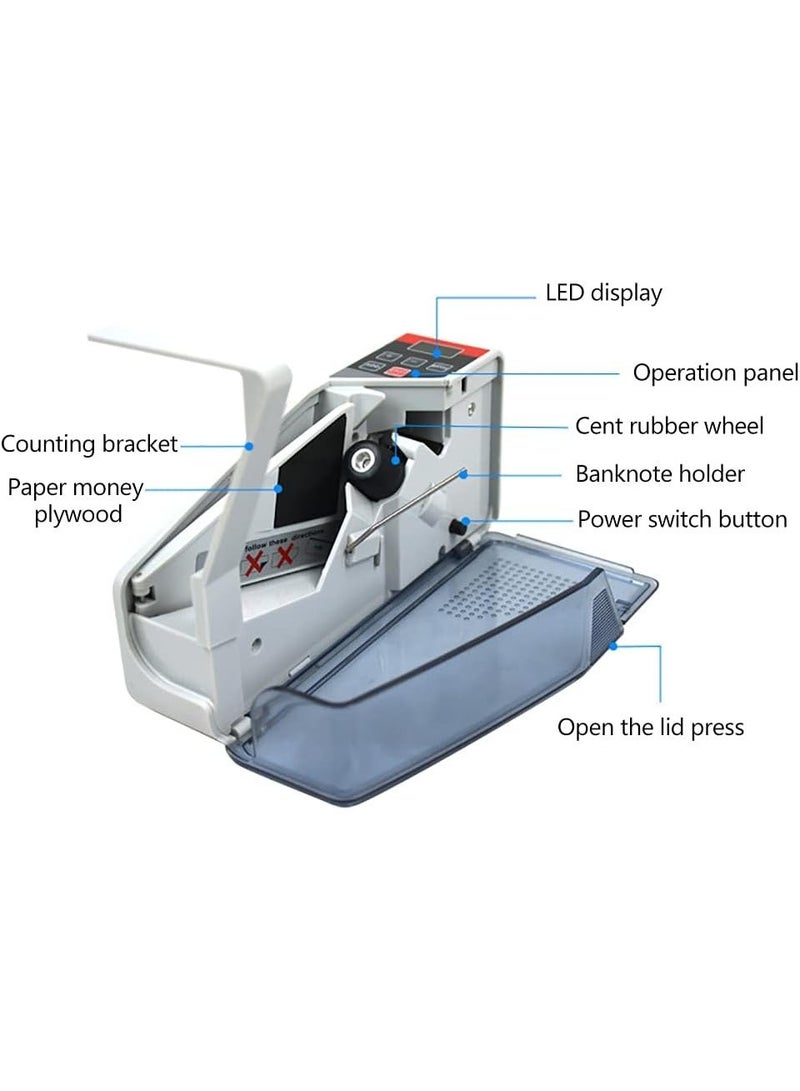 Fully automatic money counting machine, with aggregation and summation functions, UV and magnetic counterfeit banknote detection, value counting, and a large LED display. - Image 2